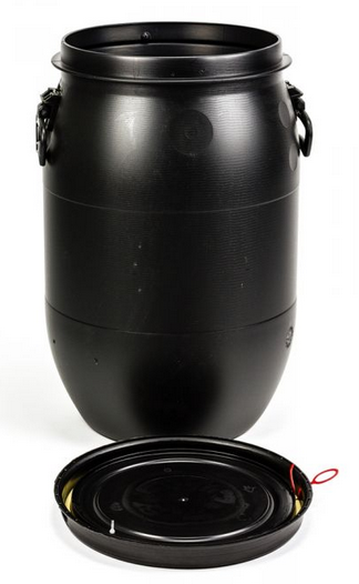 Standarddeckelfass 60 Liter aus Kunststoff, UN-X Zulassung,