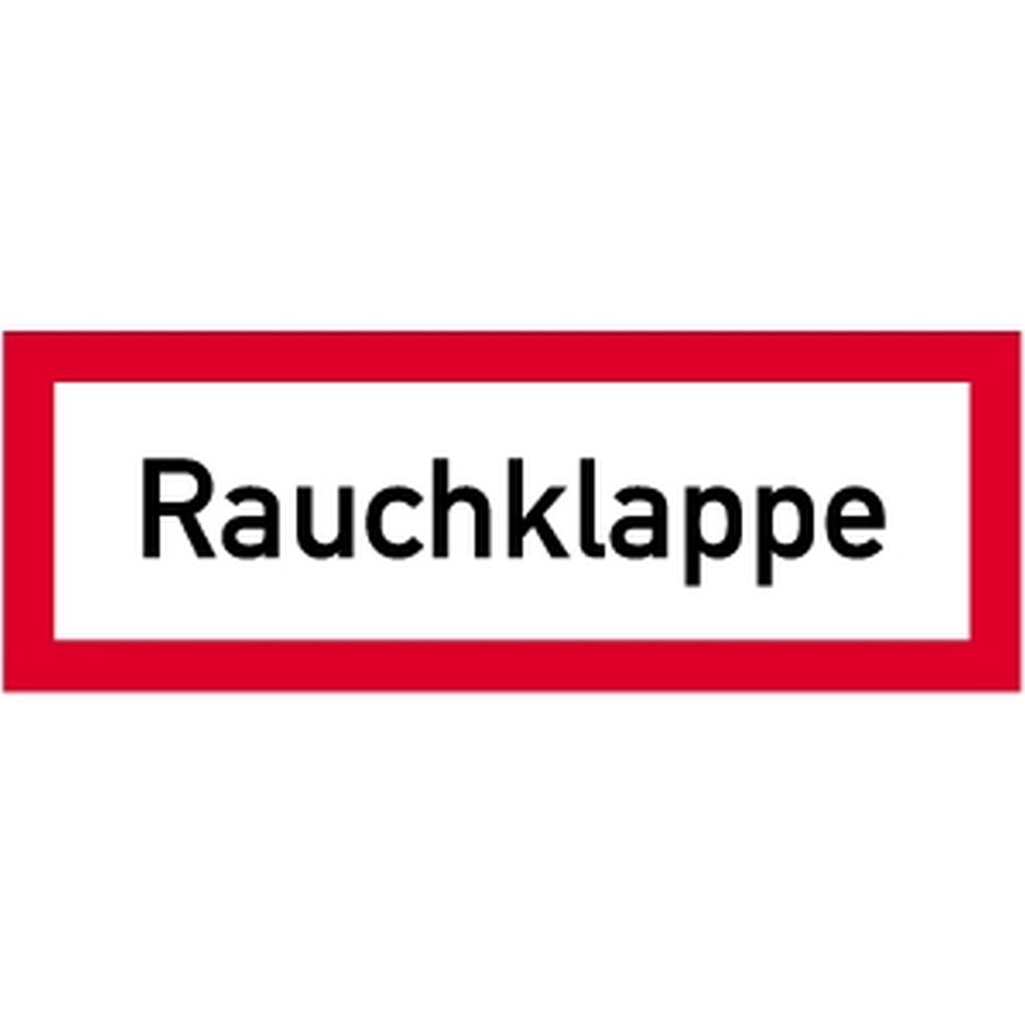 Brandschutzzeichen Rauchklappe 297x105mm Folie