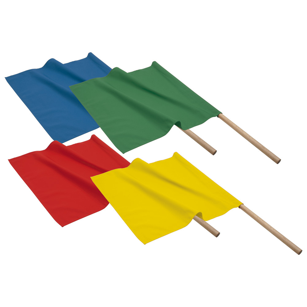 Warnflaggensatz blau, rot, grün und gelb