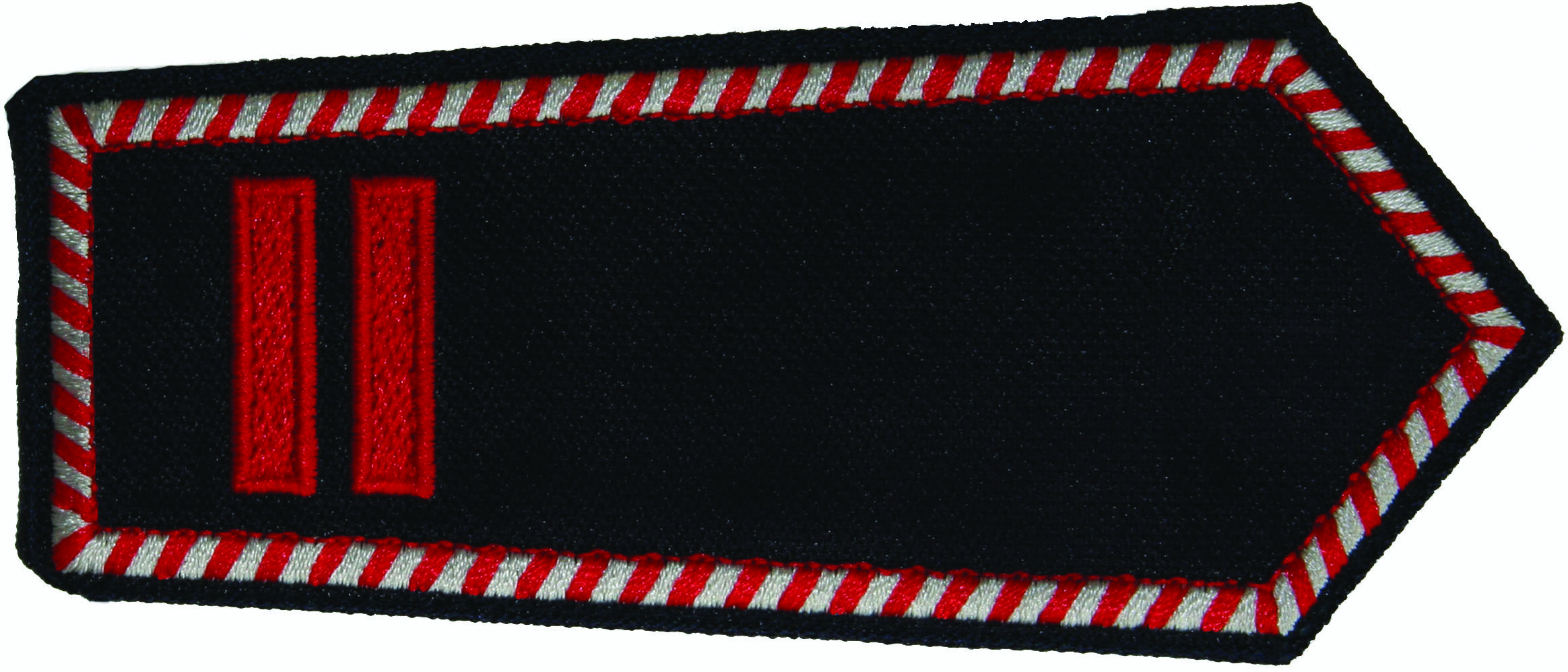 Schulterklappen NRW: 2 x Balken rot, Rand rot/silber, Klett