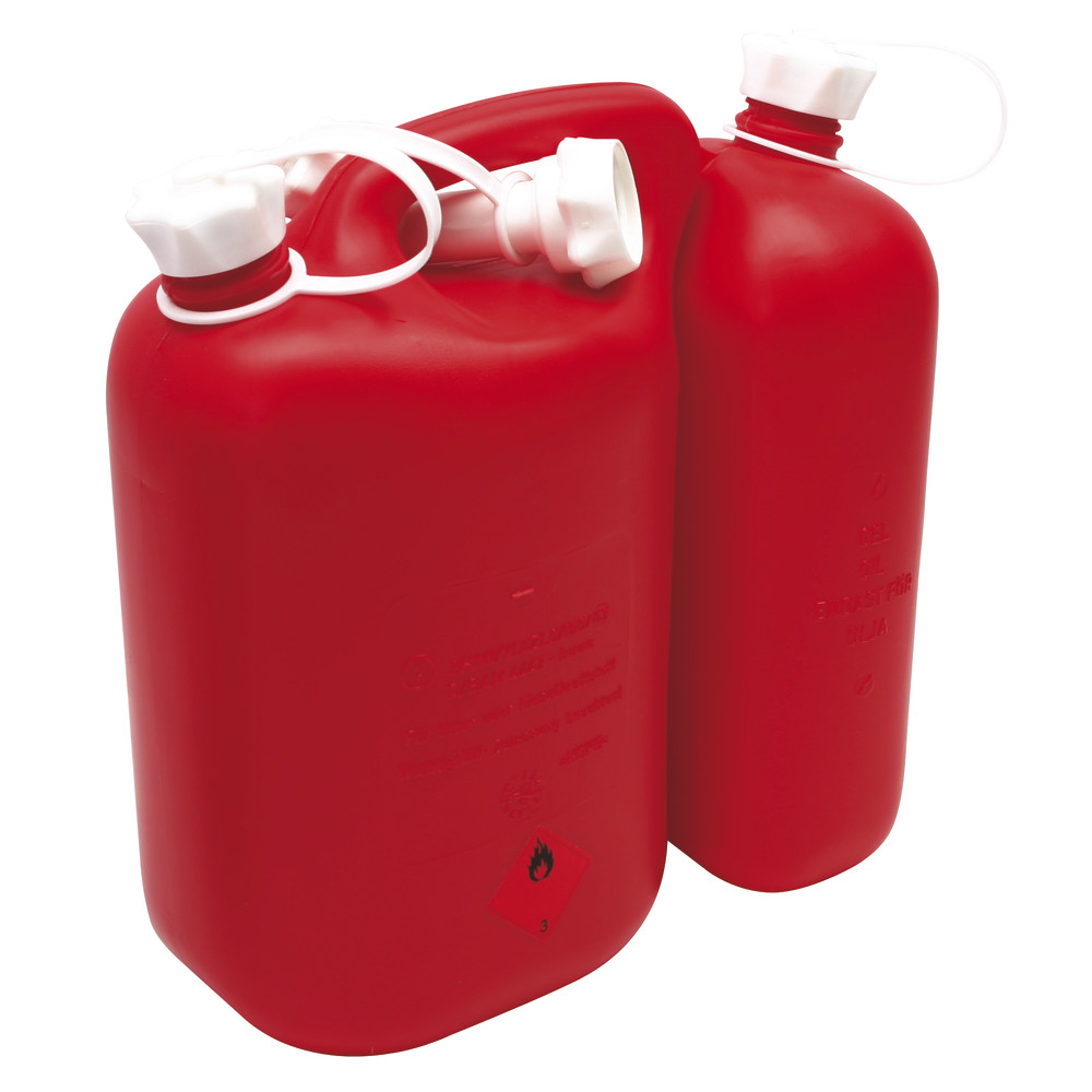 Doppelkanister 5,5 l/3 l mit Auslaufrohr (ungefüllt)