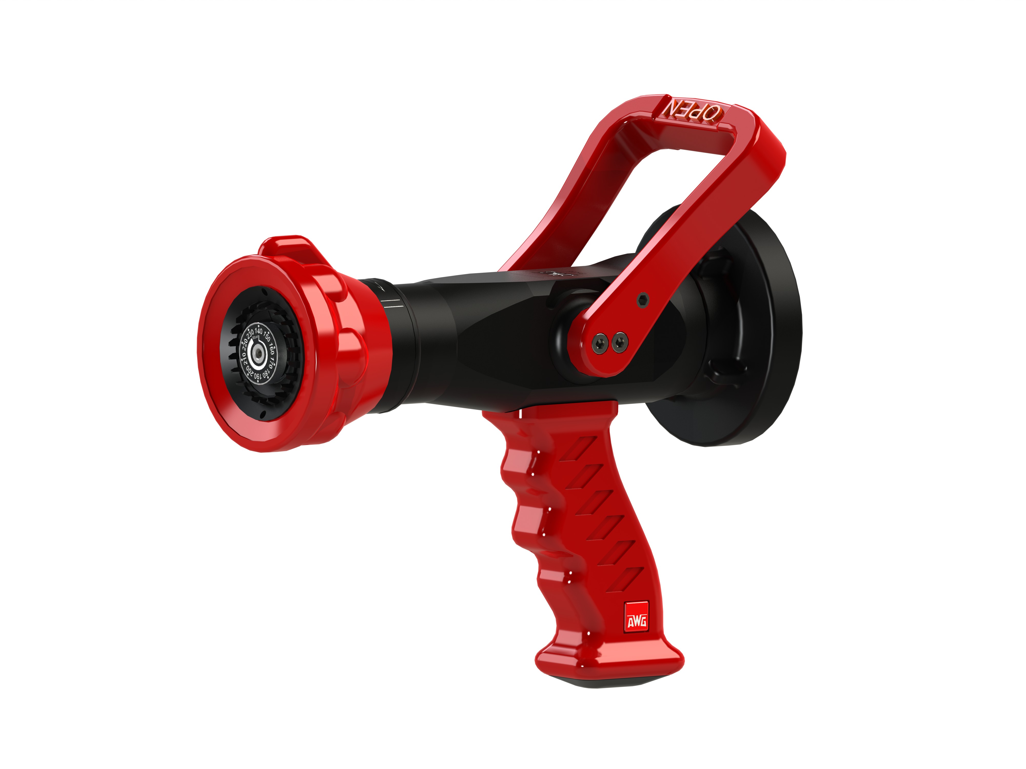 Turbospritze Wandhydrant mit Handgriff, Öffnen und Schließen