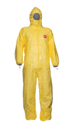 Schutzoverall Tychem C Farbe gelb, EN 14605, Type 3/4/5/6