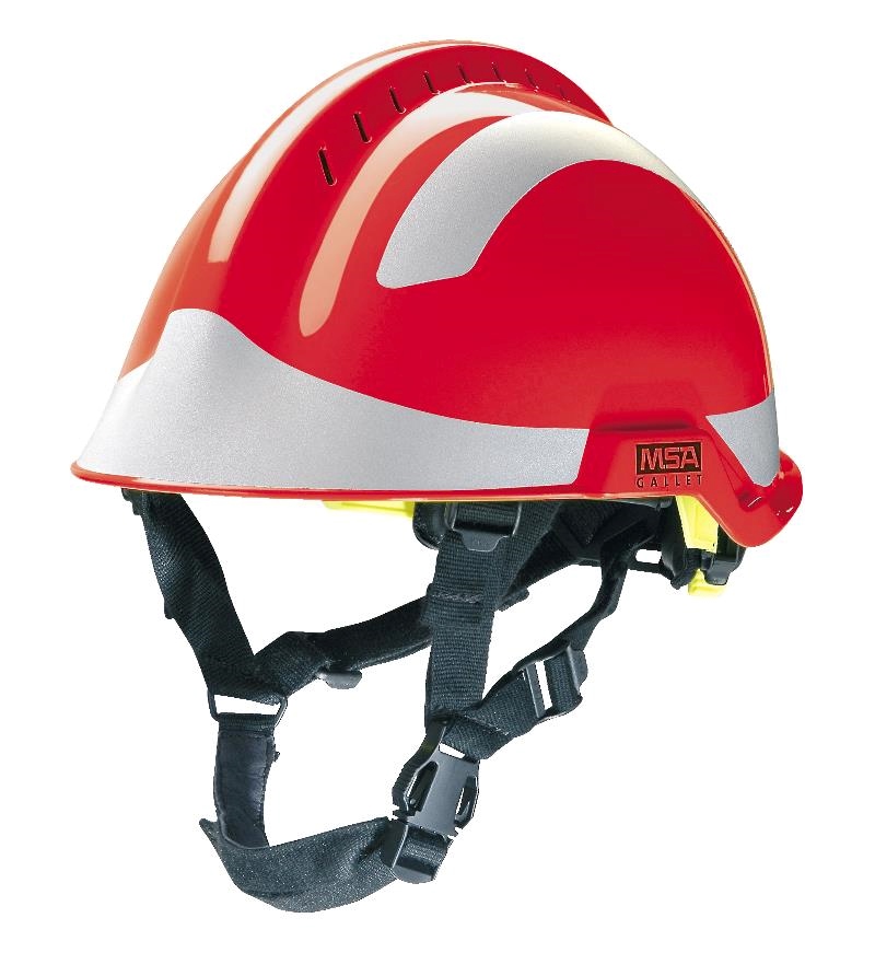 MSA Helm F2 X-TREM, rot, Aukleber silber