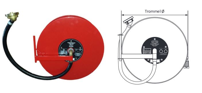 Schlauchhaspel DM 480 mm, für 20 m Schlauch - WA rechts