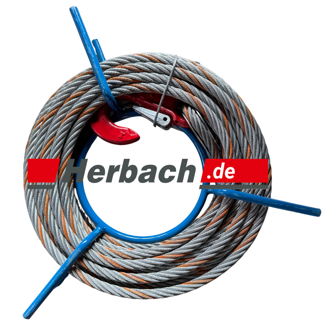 Drahtseil 11,5 mm, 20 m auf Handhaspel für Seilzug